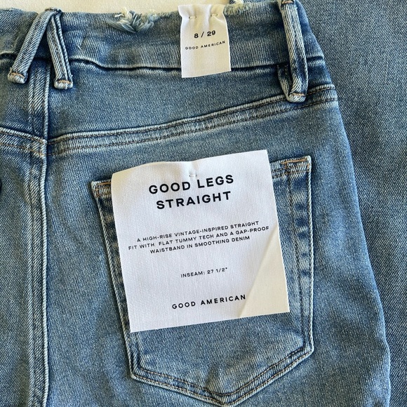 *GOOD AMERICAN Good Legs Indigo Straight Jean O-28 - Picture 9 of 12
